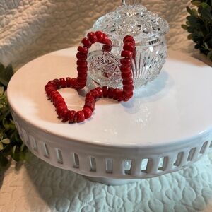 Elegant Red Lucoral Beaded Necklace Sterling Silver Lobster Claw Clasp